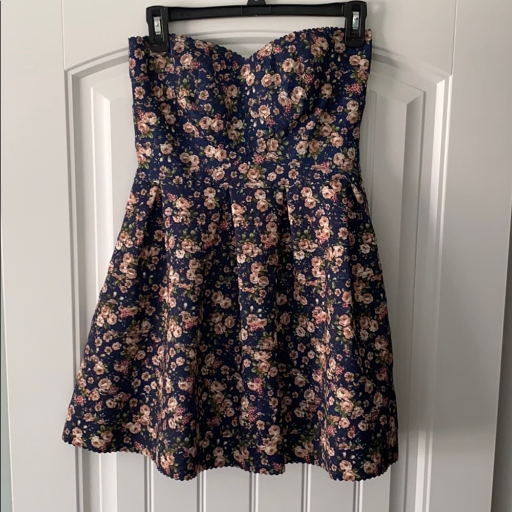 Strapless floral dress